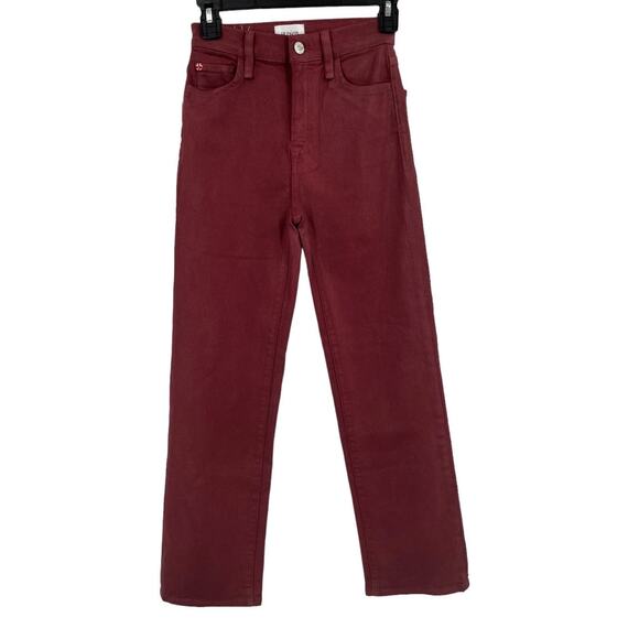 Hudson jeans coated Noa high rise straight crop brown size 23 - Picture 1 of 8